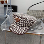 Fashion Houndstooth Cotton Bucket Hat | Luxury Designer Checkered Sun Hat