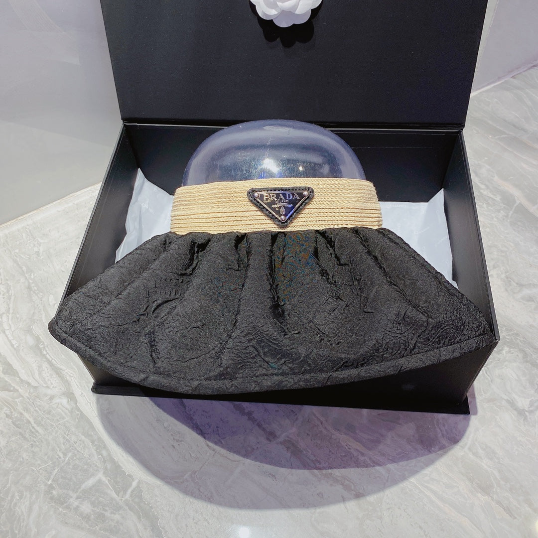 FashionFoldable Crinkled Cotton Sun Visor | Luxury Designer Summer Hat