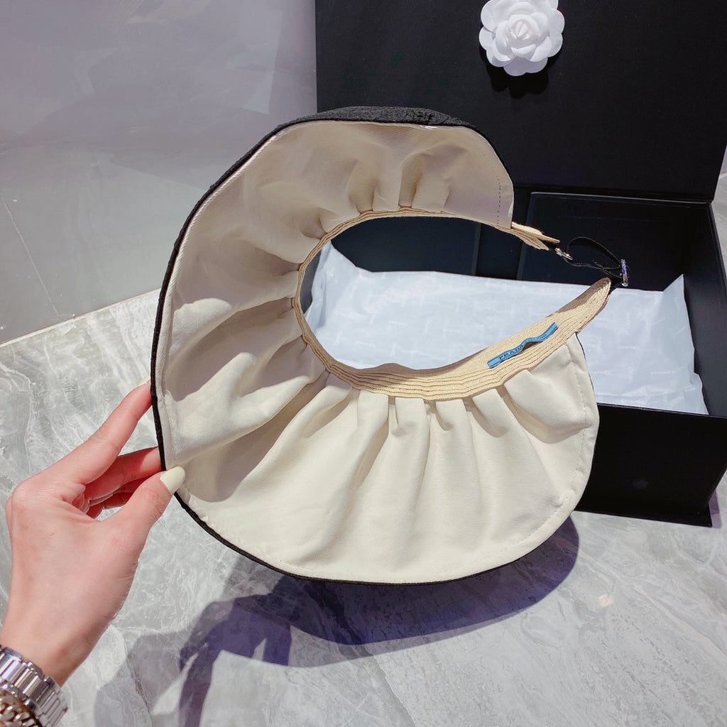 FashionFoldable Crinkled Cotton Sun Visor | Luxury Designer Summer Hat