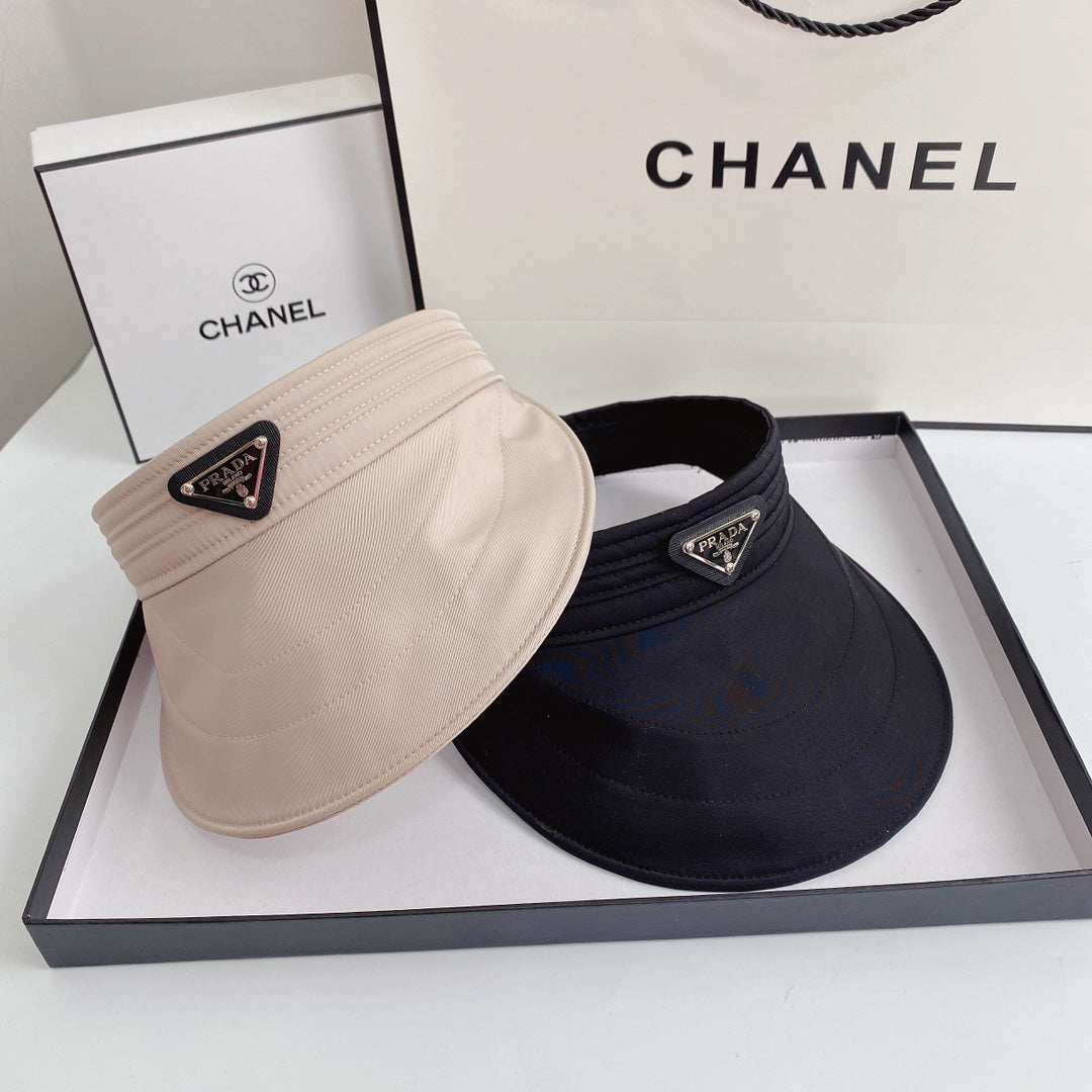 Luxury Fashion Sun Visor Triangle Logo Open Top