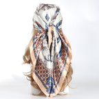 Vintage Chain Print Satin Square Scarf