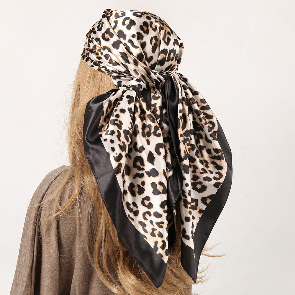 Vintage Chain Print Satin Square Scarf