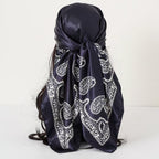 Vintage Chain Print Satin Square Scarf