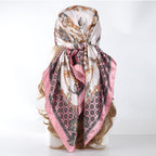 Vintage Chain Print Satin Square Scarf