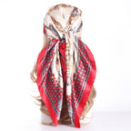 Vintage Chain Print Satin Square Scarf
