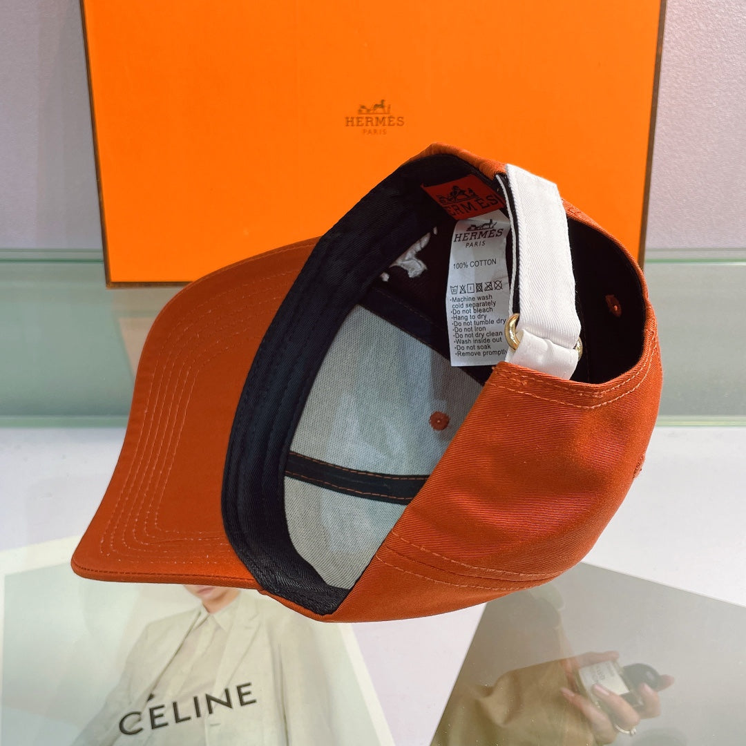 H Embroidered Cotton Baseball Cap