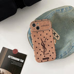 Capa para iPhone em couro marrom Saint