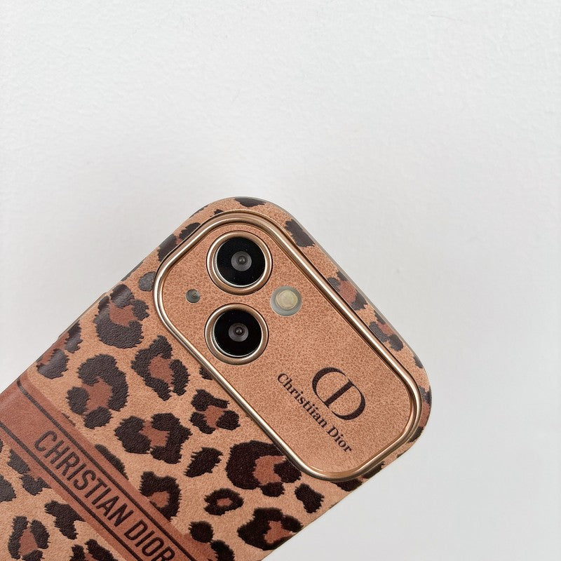Capa para iPhone em couro marrom fashion