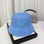 Fashion Triangle Logo Bucket Hat | Luxury Designer Cotton Hat