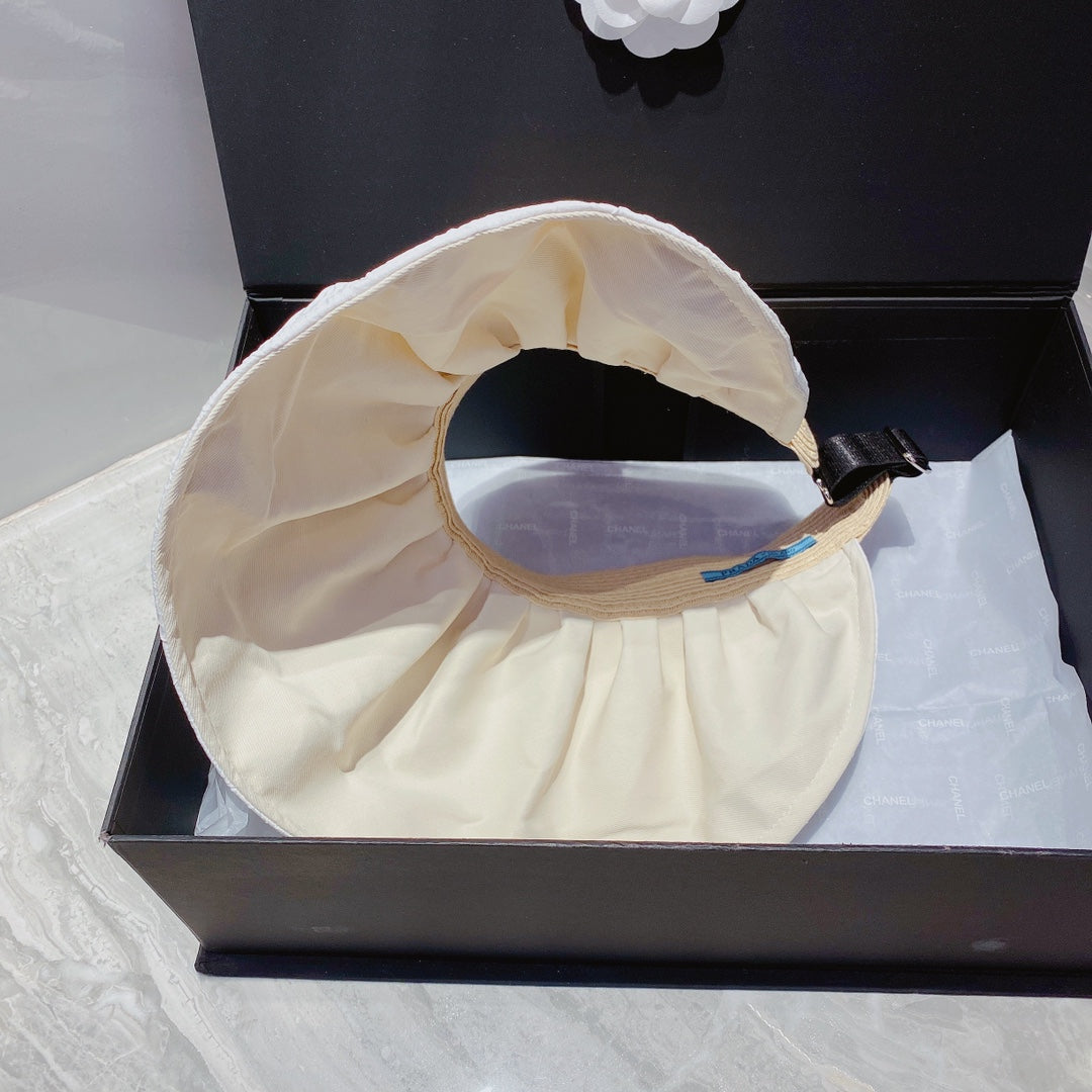 FashionFoldable Crinkled Cotton Sun Visor | Luxury Designer Summer Hat