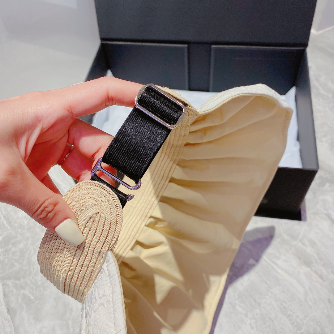 FashionFoldable Crinkled Cotton Sun Visor | Luxury Designer Summer Hat
