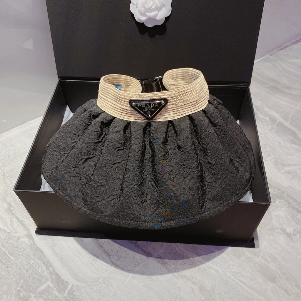 FashionFoldable Crinkled Cotton Sun Visor | Luxury Designer Summer Hat