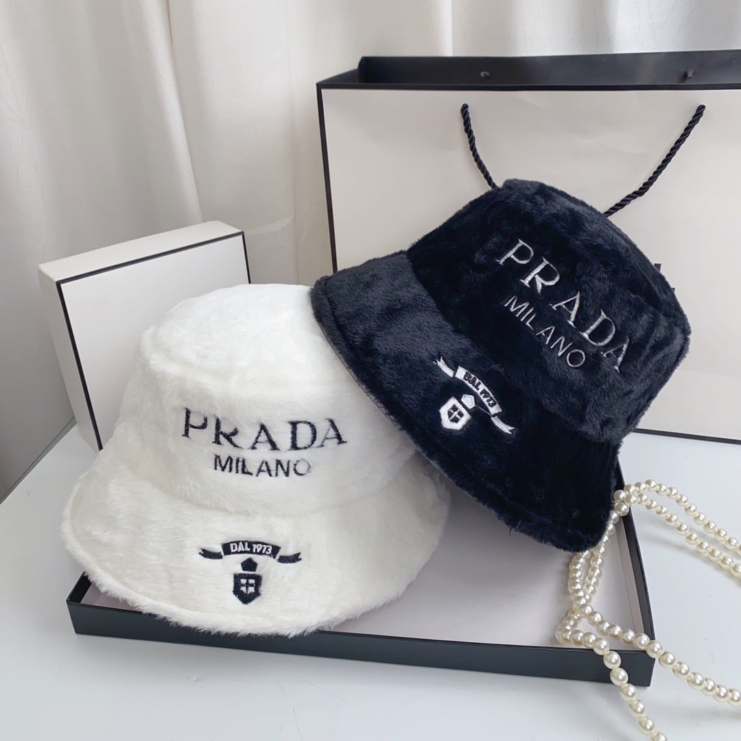 Fashion Milano Plush Faux Fur Bucket Hat | Luxury Designer Winter Hat
