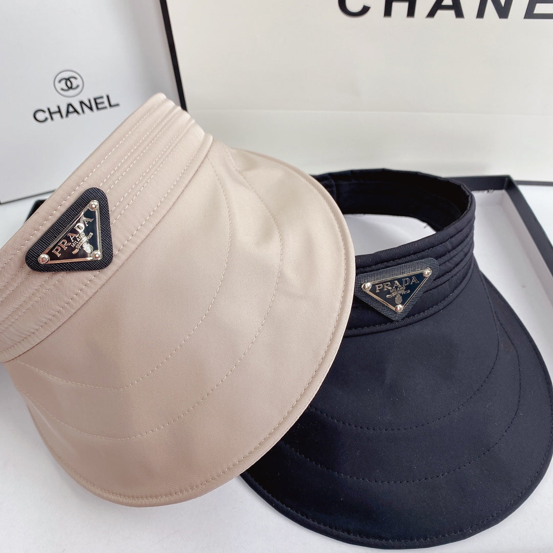 Luxury Fashion Sun Visor Triangle Logo Open Top