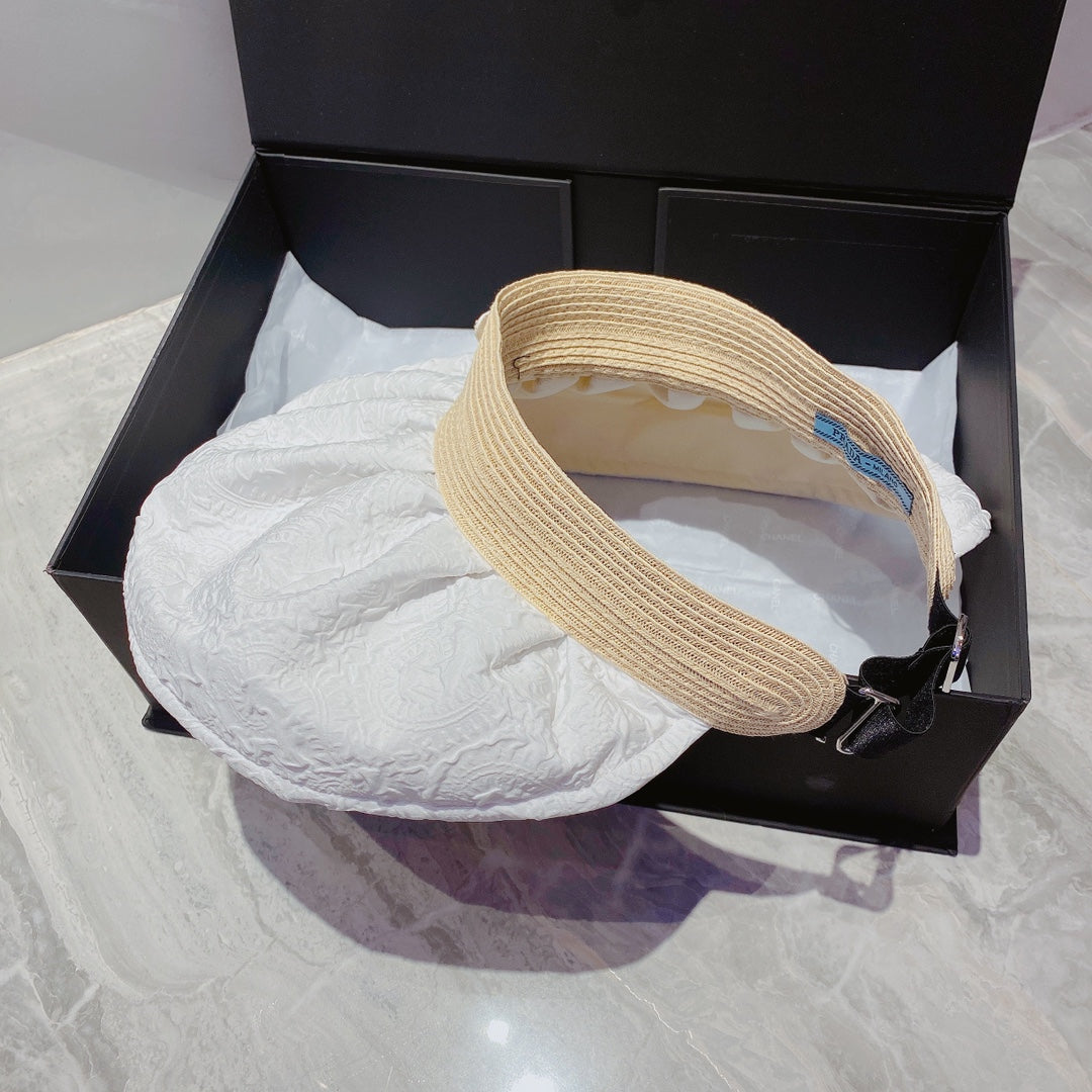 FashionFoldable Crinkled Cotton Sun Visor | Luxury Designer Summer Hat