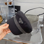 Fashion Triangle Logo Cotton Beret | Luxury Designer French Hat