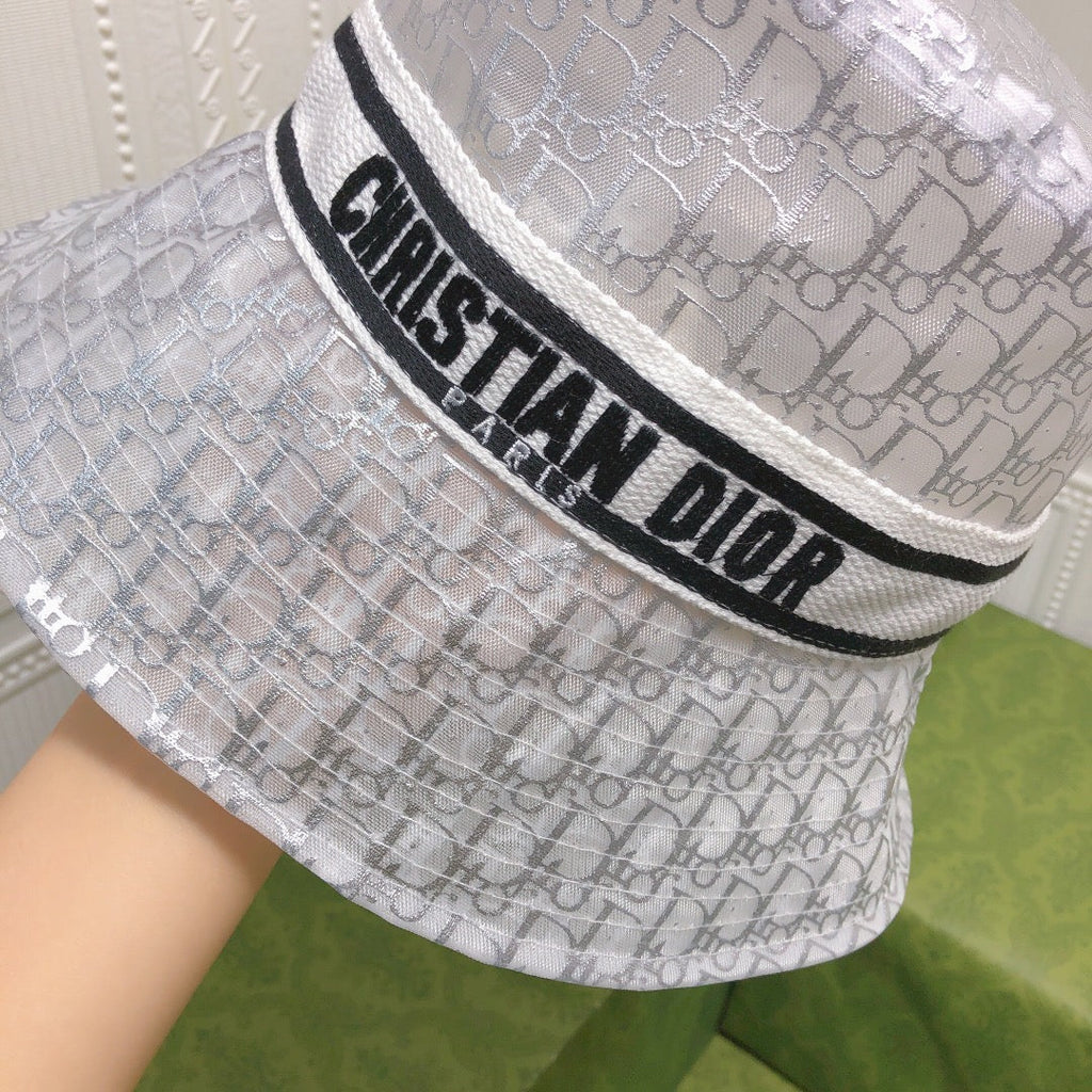 Vintage Sheer Organza Logo Bucket Hat for Women & Men