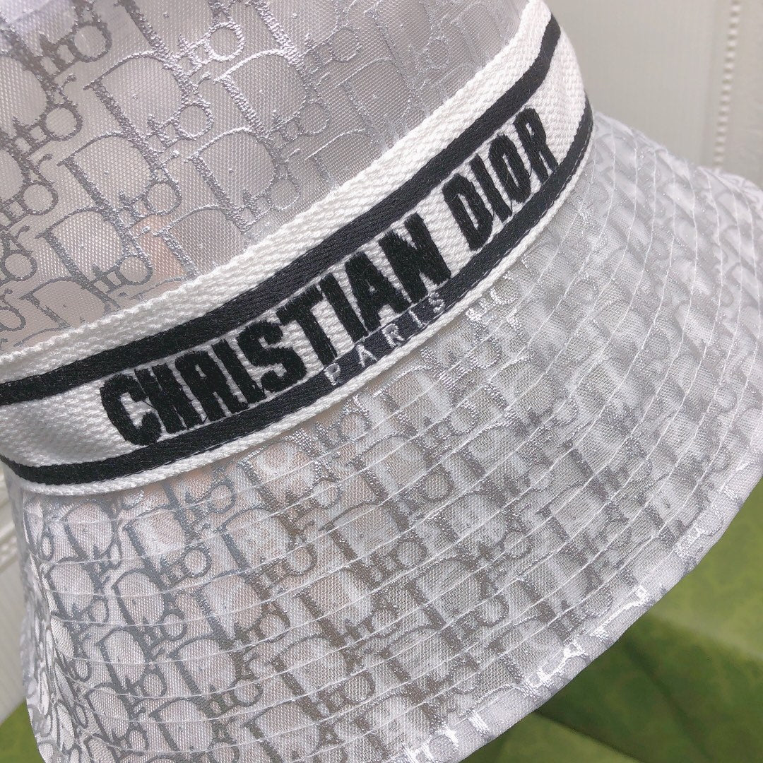 Vintage Sheer Organza Logo Bucket Hat for Women & Men