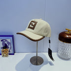 Luxury FF Leather Trim Baseball Cap