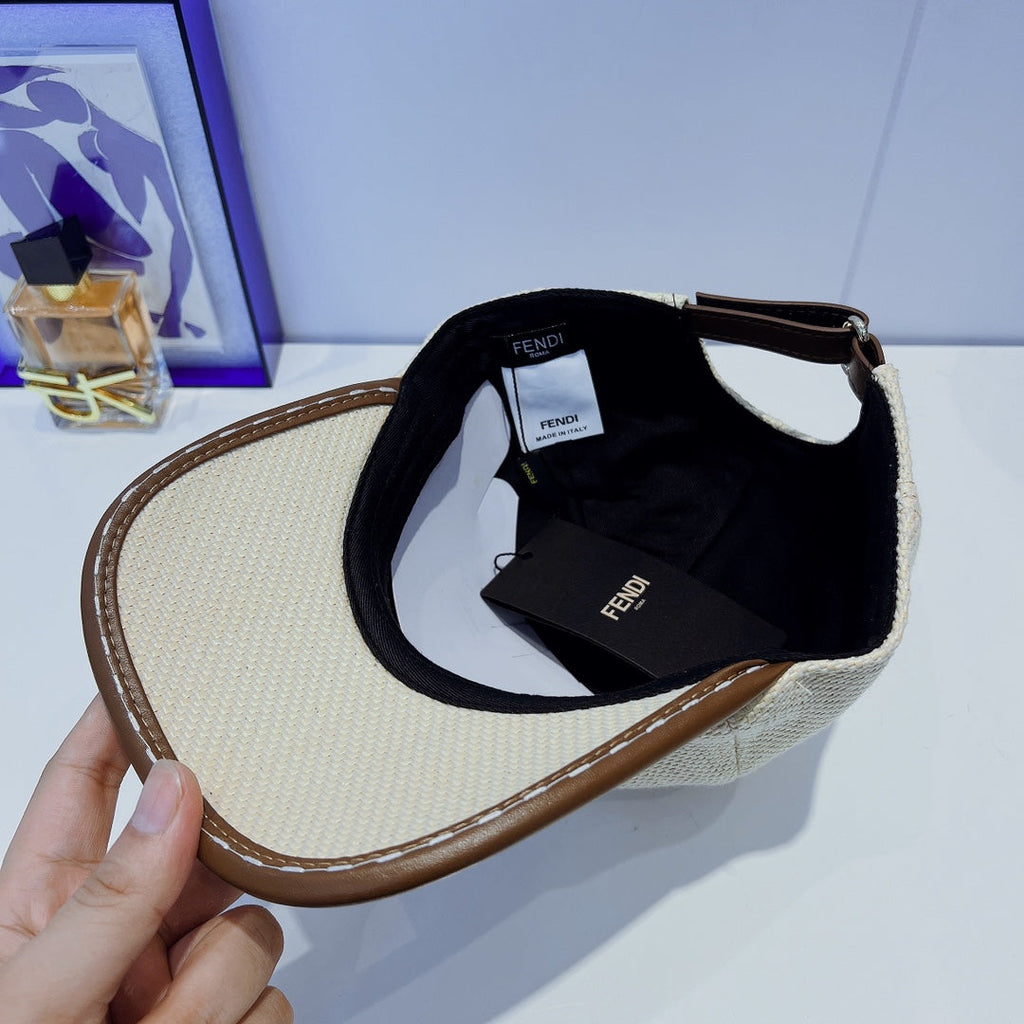 Luxury FF Leather Trim Baseball Cap
