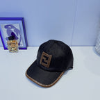 Luxury FF Leather Trim Baseball Cap