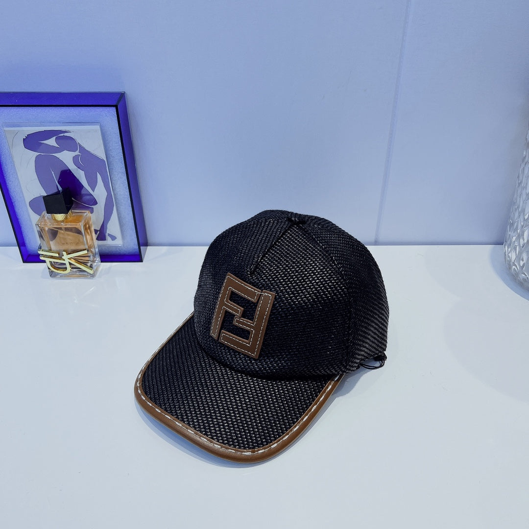 Luxury FF Leather Trim Baseball Cap