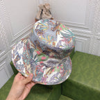 Classic Floral Tiger Cotton Bucket Hat | Luxury Designer Botanical Bucket Hat