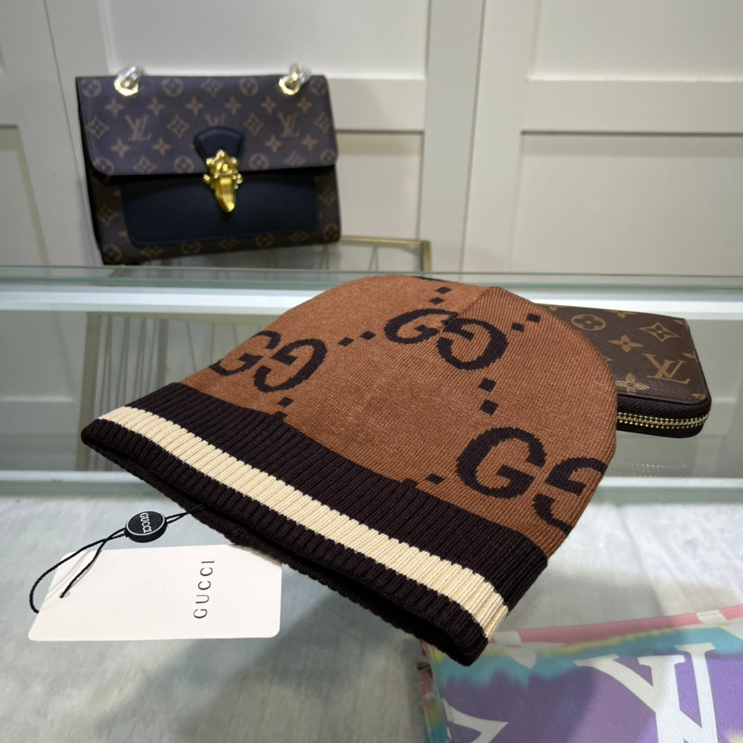 Classic GG Jacquard Wool Knit Beanie | Luxury Designer Winter Hat