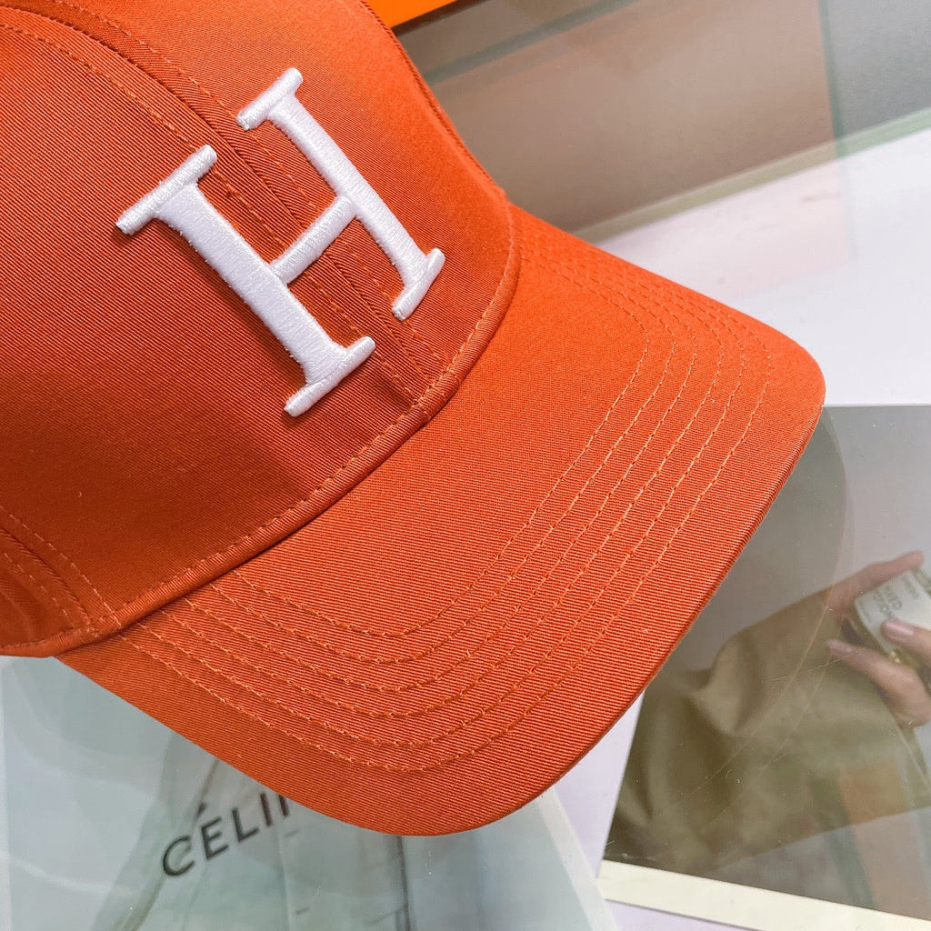 H Embroidered Cotton Baseball Cap