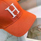 H Embroidered Cotton Baseball Cap
