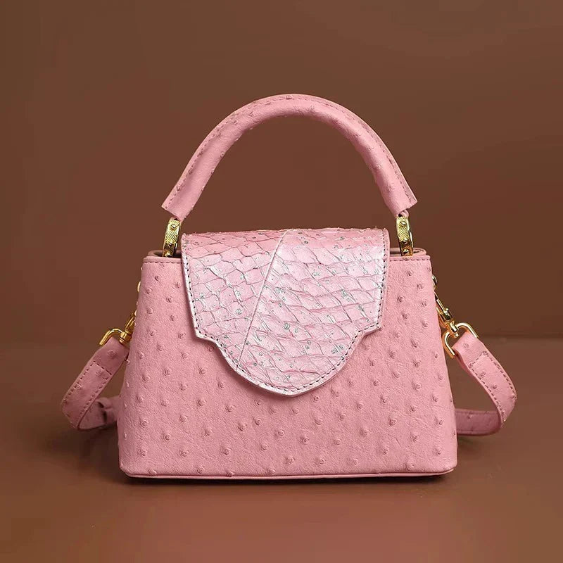Luxury High-End Handbag -  Spring Fashion Ostrich Pattern Crossbody Shoulder Bag