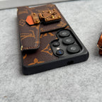 ZNAČKOVÝ KOŽENÝ DRŽÁK KARTY SLOT POUZDRO ZÁMKU PRO SAMSUNG GALAXY