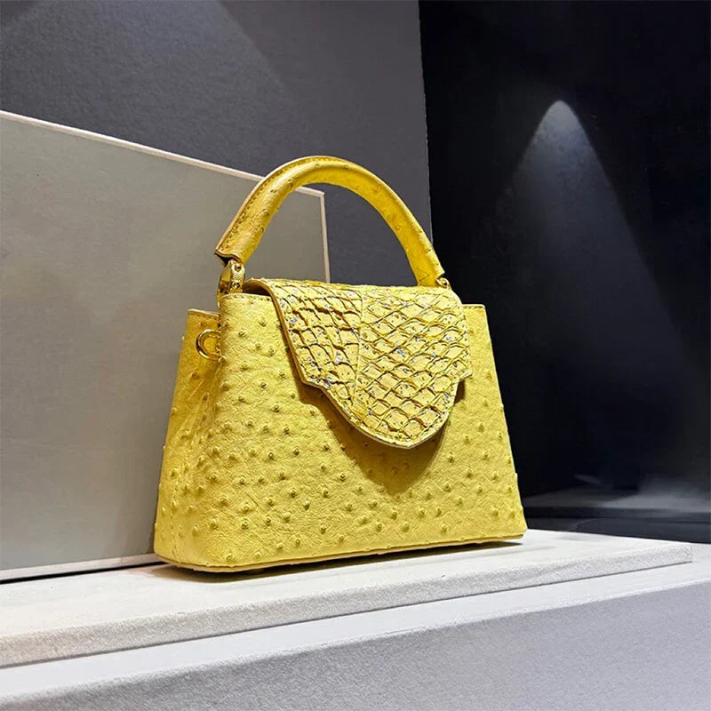 Luxury High-End Handbag -  Spring Fashion Ostrich Pattern Crossbody Shoulder Bag