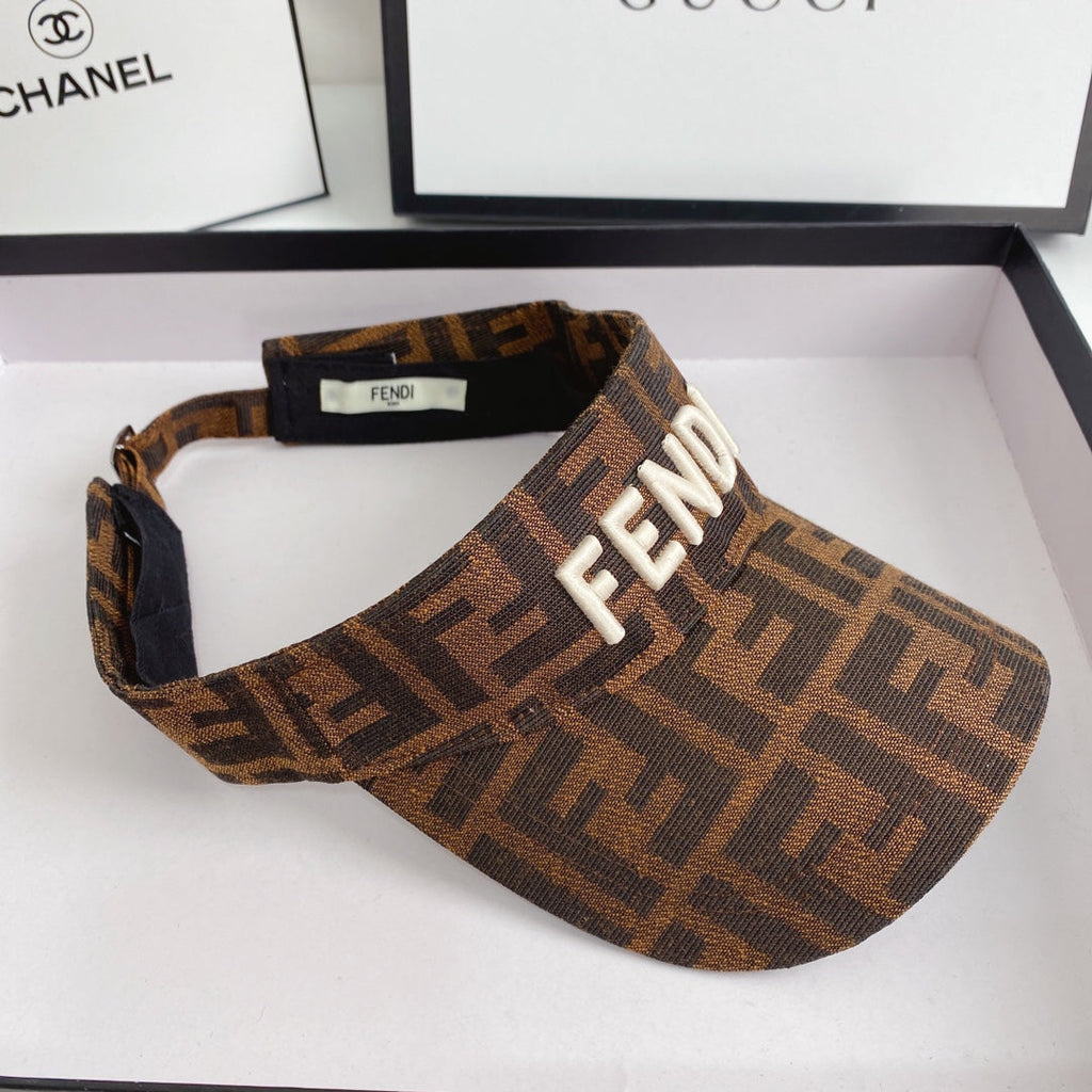 Luxury Logo Embroidered Cotton Sun Visor | Luxury Designer Adjustable Visor Hat