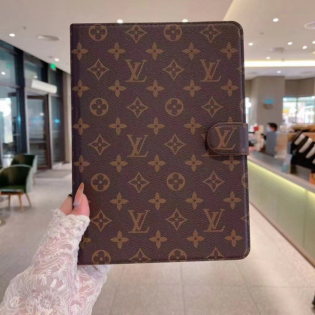 럭셔리 iPad 케이스 캔버스 모노그램 가죽 신선한 여름 테마 패턴