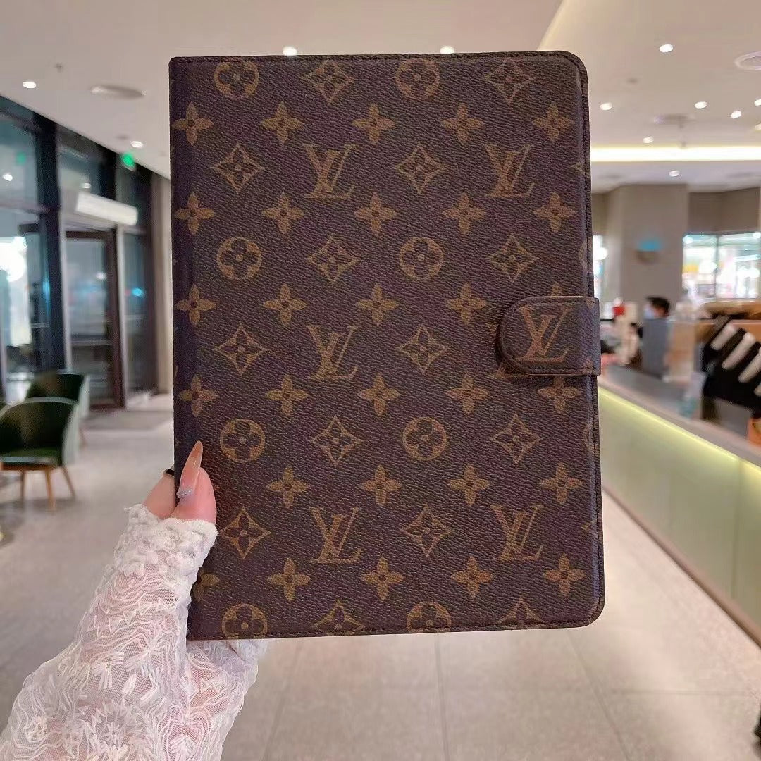 Luxury iPad Case Canvas Monogram Leather Fresh Summer Theme Pattern