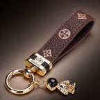 Genuine Leather Luxury Car Astronaut Keychain