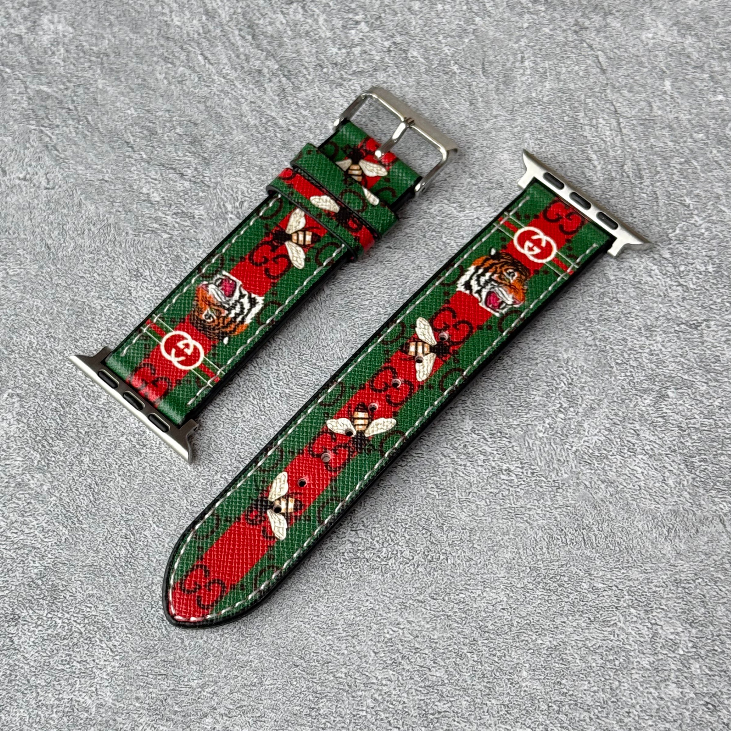 Leather Monogram Apple Watch Bands