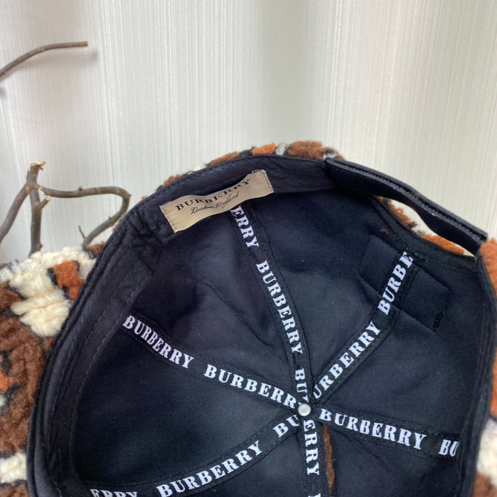 Luxury Check Lamb Wool Baseball Cap | Luxury Designer Winter Cap