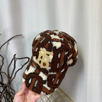 Luxury Check Lamb Wool Baseball Cap | Luxury Designer Winter Cap