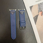Curea Apple Watch din piele cu etichetă cu monogramă dublu triunghi