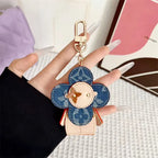 Flower Leather Bag Charm | Cute Keychain & Handbag Accessory