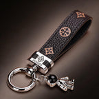 Genuine Leather Luxury Car Astronaut Keychain