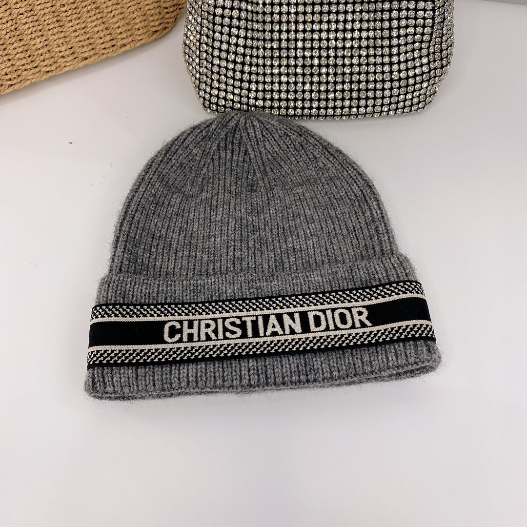 Vintage Oblique Wool Knit Beanie | Luxury Designer Winter Hat