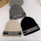 Vintage Oblique Wool Knit Beanie | Luxury Designer Winter Hat