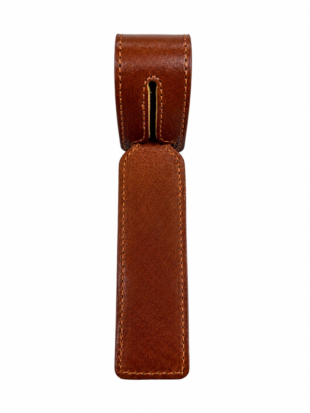 Handmade Brown Leather Luggage Tag - view 4