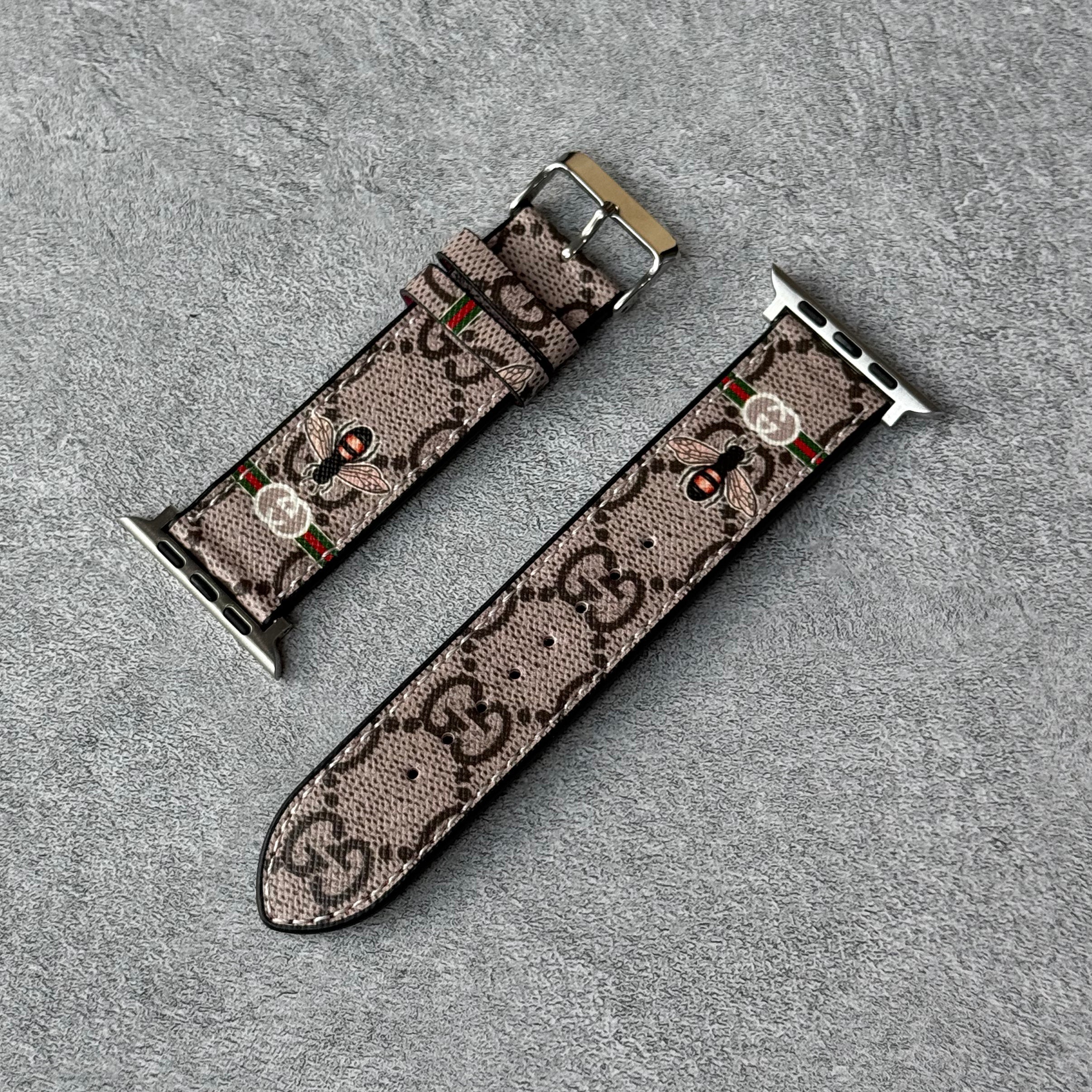 Leather Monogram Apple Watch Bands