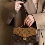 Monogram Canvas Bag Hand Held Crossbody Chain Mobile Phone