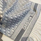 High-grade gray jacquard tassel scarf, autumn and winter warm and soft shawl, temperament commuting versatile scarf