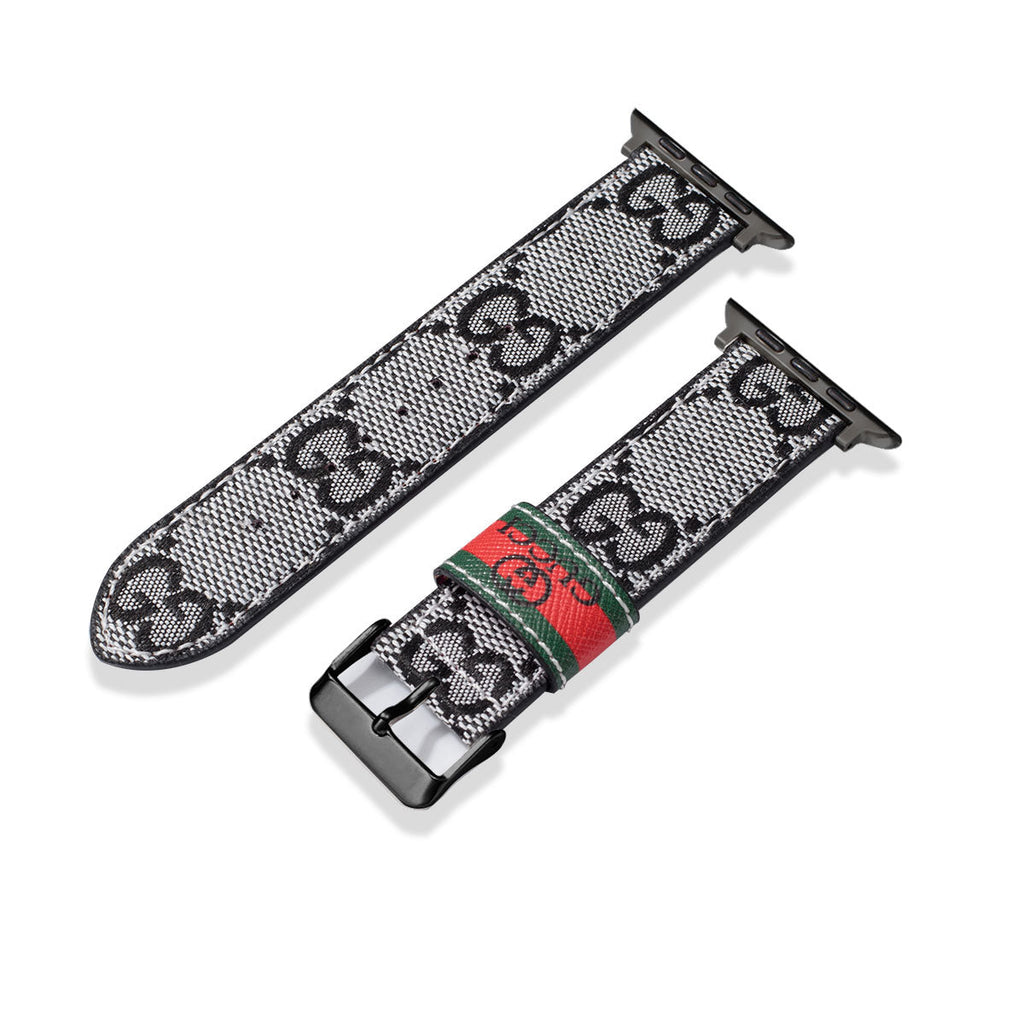 Leather Monogram Apple Watch Bands